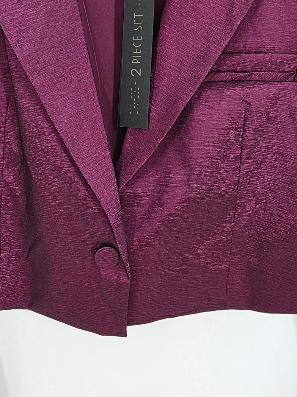 House Of Harlow 1960 Shiny Dark Fuchsia Cropped Blazer W/ Cami Womens Large - Picture 5 of 16